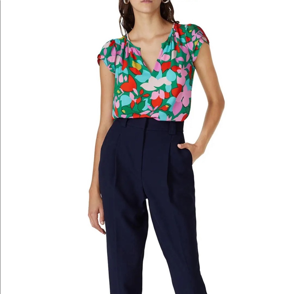 J. Crew Multicolor Floral Blouse
